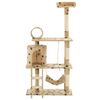 vidaXL Arbre &agrave; chat avec griffoir en sisal 140cm Beige Motif de pattes