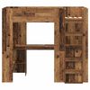 vidaXL Cadre de lit superpos&eacute; avec bureau Bois ancien 90 x 190 cm