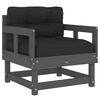 vidaXL Chaises de jardin et coussins lot de 2 gris bois de pin massif