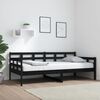 vidaXL Lit de jour sans matelas noir bois de pin massif 90x190 cm