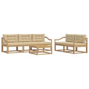 vidaXL Ensemble de canap&eacute;s d'ext&eacute;rieur 6 pc Blanc et Beige