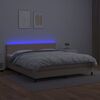 vidaXL Sommier à lattes de lit avec matelas LED Cappuccino 160x200 cm