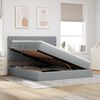 vidaXL Lit avec rangement et matelas Gris clair 160 x 200 cm Polyester