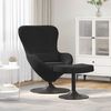 vidaXL Chaise Œuf avec Pouf Noir 63 x 73 x 90 cm Velours