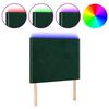 vidaXL T&ecirc;te de lit &agrave; LED Vert fonc&eacute; 100x5x118/128 cm Velours