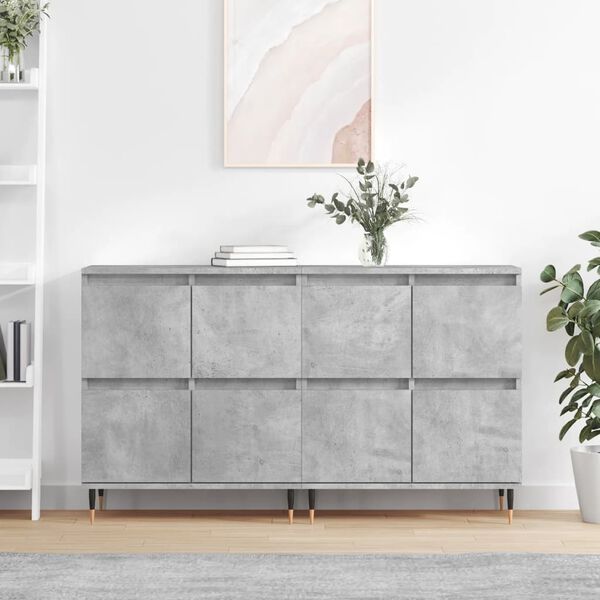 vidaXL Buffets 2 pcs gris b&eacute;ton bois d'ing&eacute;nierie