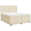 vidaXL Sommier &agrave; lattes de lit avec matelas Cr&egrave;me 200x200 cm Tissu