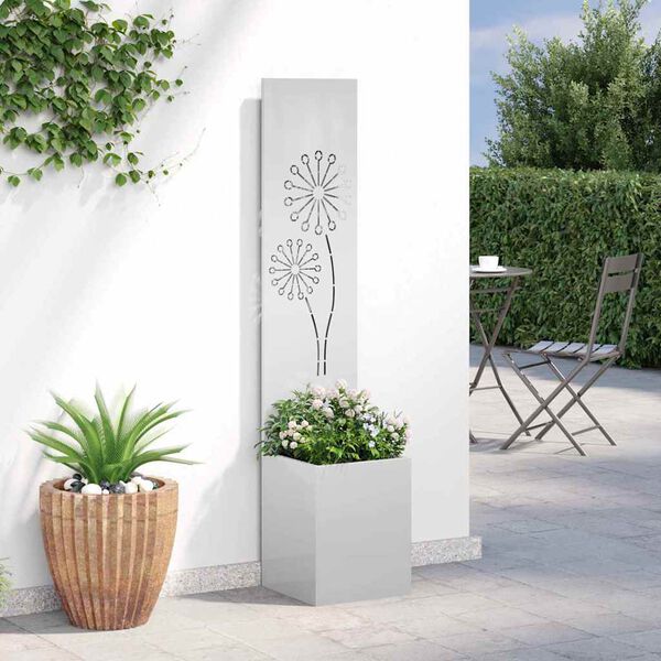 vidaXL Écran de confidentialité de jardin Fretwork Argent 32 x 140 cm