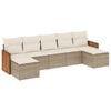 vidaXL Salon de jardin avec coussins 7 pcs beige r&eacute;sine tress&eacute;e
