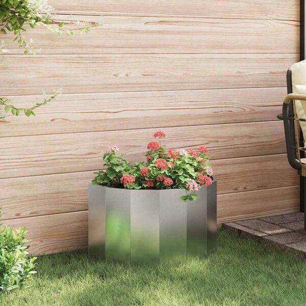 vidaXL Jardinière Argent 60 x 30 x 35 cm Acier inoxydable
