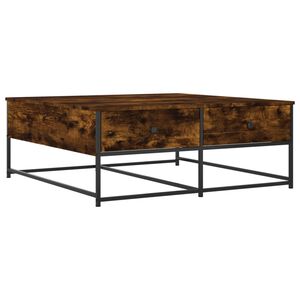 vidaXL Table basse ch&ecirc;ne fum&eacute; 100x99x40 cm bois d'ing&eacute;nierie