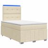 vidaXL Lit boxspring LED avec matelas Cr&egrave;me 120 x 200 cm Tissu