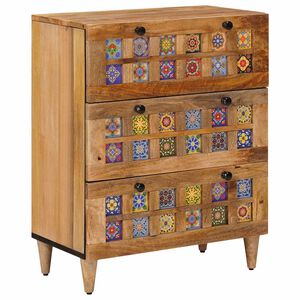 vidaXL Buffet Naturel 60 x 33 x 75 cm Bois de mangue massif