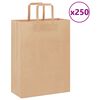 vidaXL Sacs en papier 250 pcs avec poign&eacute;es marron 26x12x35 cm