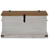vidaXL Coffre de rangement HALDEN blanc 91x48x47 cm bois massif pin