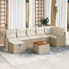 vidaXL Ensemble de canap&eacute; de jardin 8 pcs Beige Poly rotin