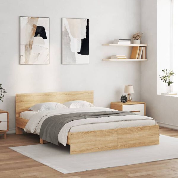 vidaXL Cadre de lit sans matelas chêne sonoma 150x200 cm