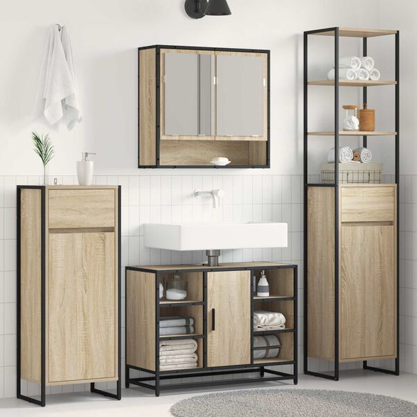 vidaXL Cabinet de salle de bain avec tiroir Sonoma 40 x 30 x 180 cm