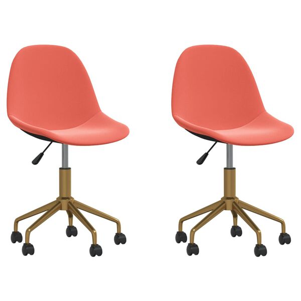 vidaXL Chaises pivotantes &agrave; manger lot de 2 Rose Velours
