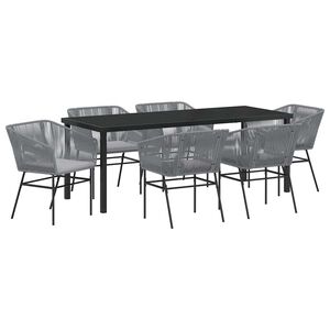 vidaXL Ensemble de salle &agrave; manger pour jardin 7 pc Gris