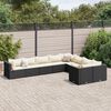 vidaXL Salon de jardin 9 pcs avec coussins noir résine tressée