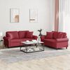 vidaXL Ensemble de canap&eacute;s 2 pcs et coussins rouge bordeaux similicuir
