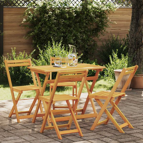 vidaXL Ensemble bistrot 5 pcs Marron Bois d'acacia massif