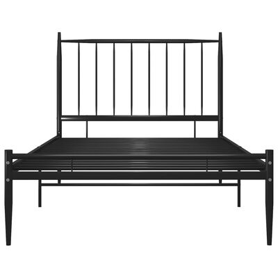 vidaXL Cadre de lit Noir Métal 90x200 cm
