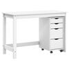 vidaXL Ensemble bureau et cabinet roulant MOSS 2 pcs Blanc
