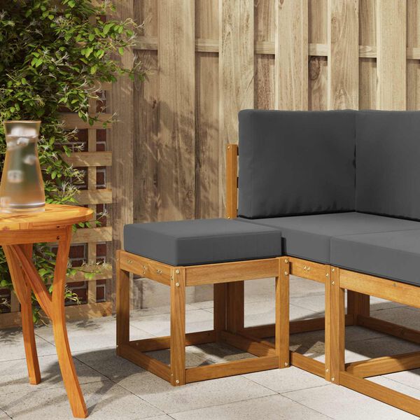 vidaXL Banc de Tabouret Naturel et Anthracite 43 x 43 x 37 cm