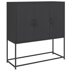 vidaXL Buffet haut noir 100,5x39x107 cm acier