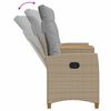 vidaXL Banc inclinable avec table Beige et Gris clair polyrotin