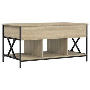 vidaXL Table basse ch&ecirc;ne sonoma 100x55x50cm bois d'ing&eacute;nierie et m&eacute;tal