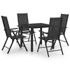 vidaXL Ensemble &agrave; manger de jardin 5 pcs aluminium noir