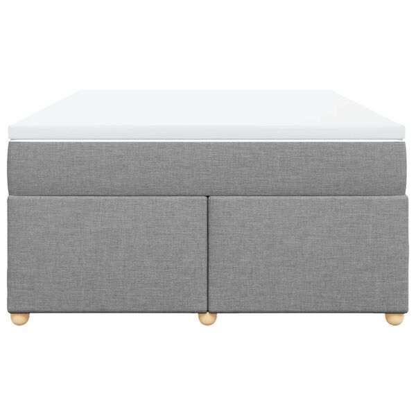 vidaXL Sommier &agrave; lattes de lit avec matelas Gris clair 140x200cm Tissu
