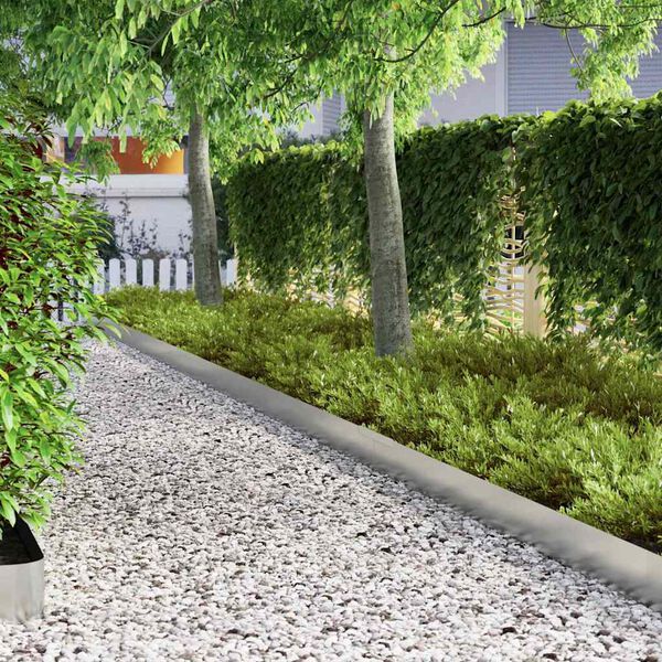 vidaXL Bordure de Pelouse Argent 450 x 0,05 x 15 cm Acier galvanis&eacute;