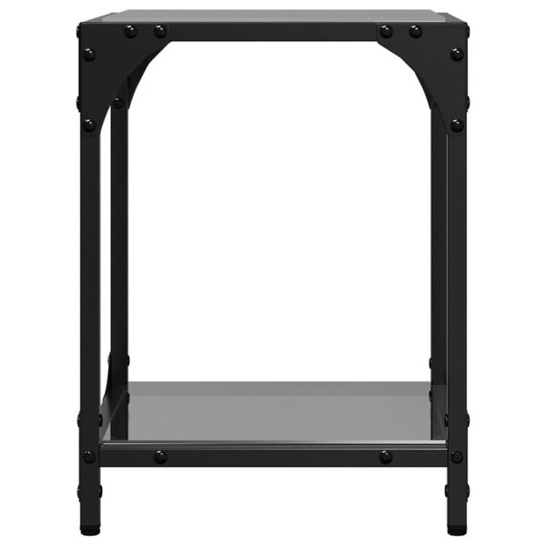 vidaXL Tables basses avec dessus en verre noir 2 pcs 30x30x40 cm acier