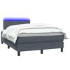 vidaXL Sommier &agrave; lattes de lit et matelas et LED gris fonc&eacute; 120x220cm velours