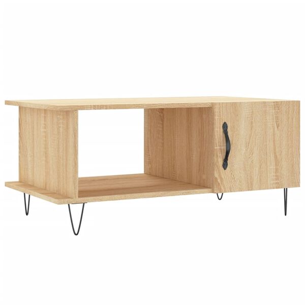 vidaXL Table basse ch&ecirc;ne sonoma 90x50x40 cm bois d'ing&eacute;nierie