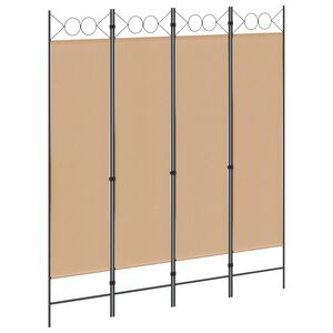 vidaXL Paravent 4 panneaux Beige 160 x 180 cm Tissu
