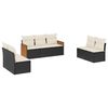 vidaXL Salon de jardin 7 pcs avec coussins noir r&eacute;sine tress&eacute;e