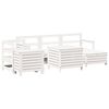 vidaXL Salon de jardin 7 pcs blanc bois de pin massif