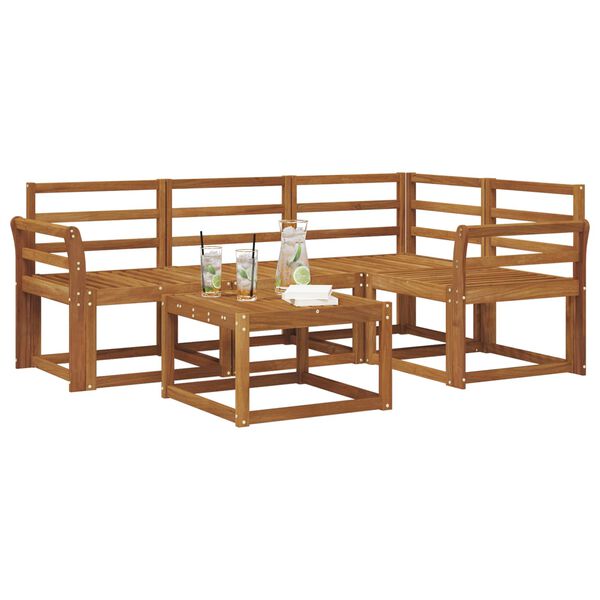 vidaXL Ensemble de canap&eacute;s d'ext&eacute;rieur 5 pcs Naturel