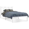 vidaXL Cadre de lit m&eacute;tal sans matelas et t&ecirc;te de lit blanc 107x203 cm