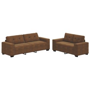 vidaXL Canap&eacute; 2 pc Marron tissu