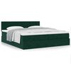 VidaXL Cadre de lit ottoman avec matelas vert fonc&eacute; 180x200cm velours