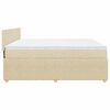 vidaXL Sommier &agrave; lattes de lit avec matelas Cr&egrave;me 200x200 cm Tissu