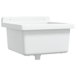 vidaXL Lavabo pour montage murale blanc 40x40x24 cm r&eacute;sine