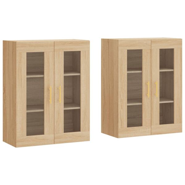 vidaXL Armoires murales 2 pcs ch&ecirc;ne sonoma bois d'ing&eacute;nierie