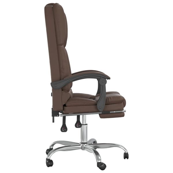 vidaXL Fauteuil de massage inclinable de bureau Marron Similicuir